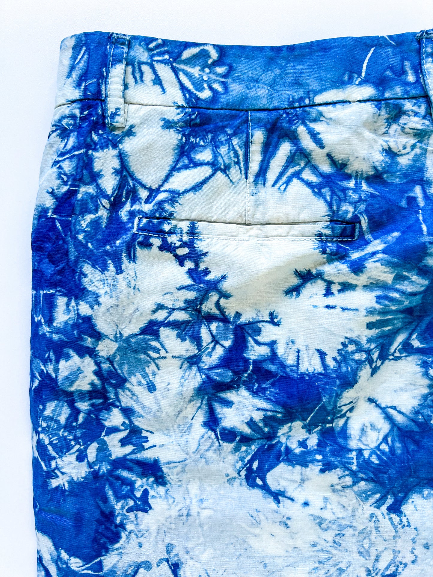 Indigo Dyed Vince Recycled Cotton Linen Dress Pants