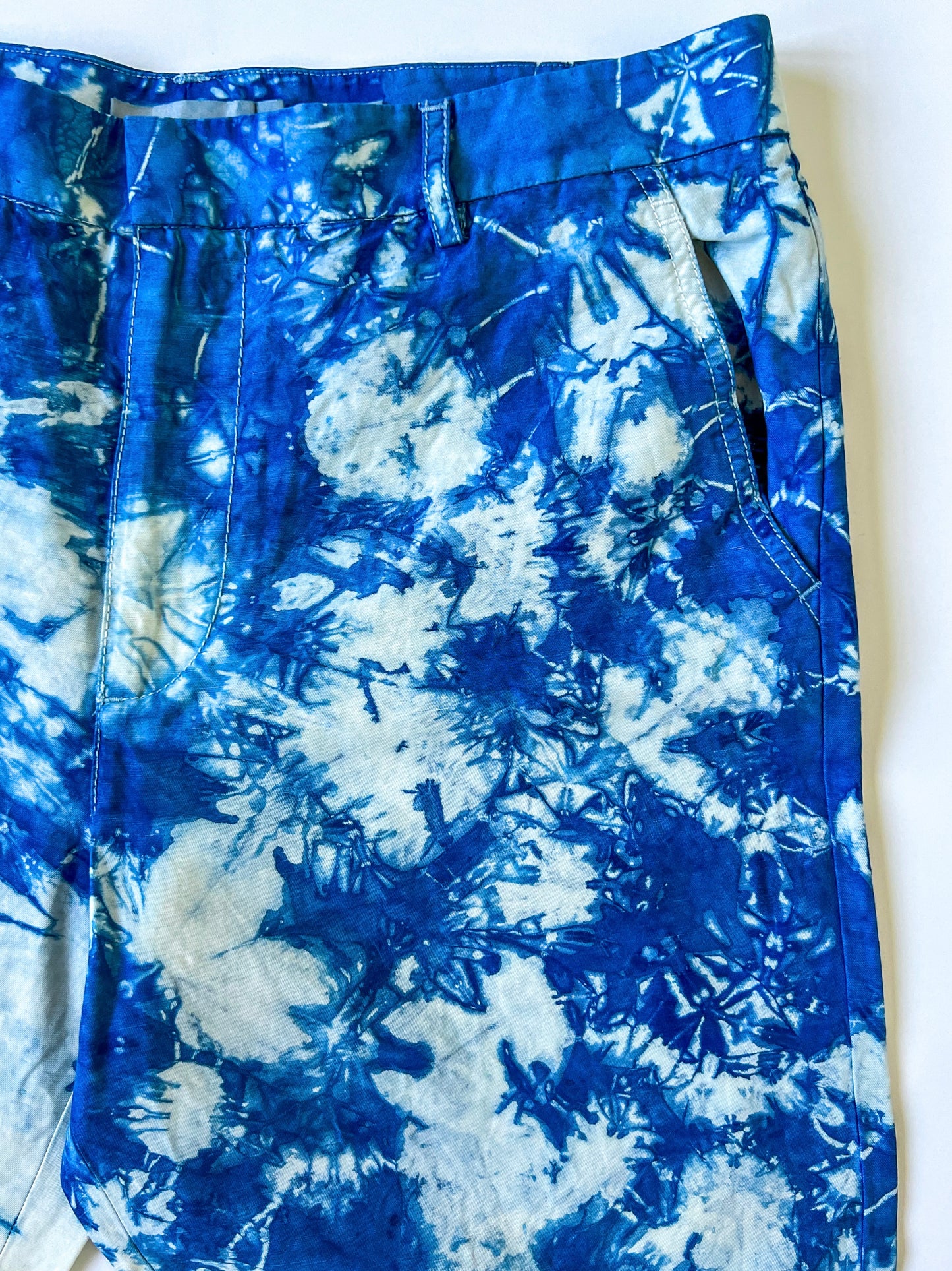 Indigo Dyed Vince Recycled Cotton Linen Dress Pants