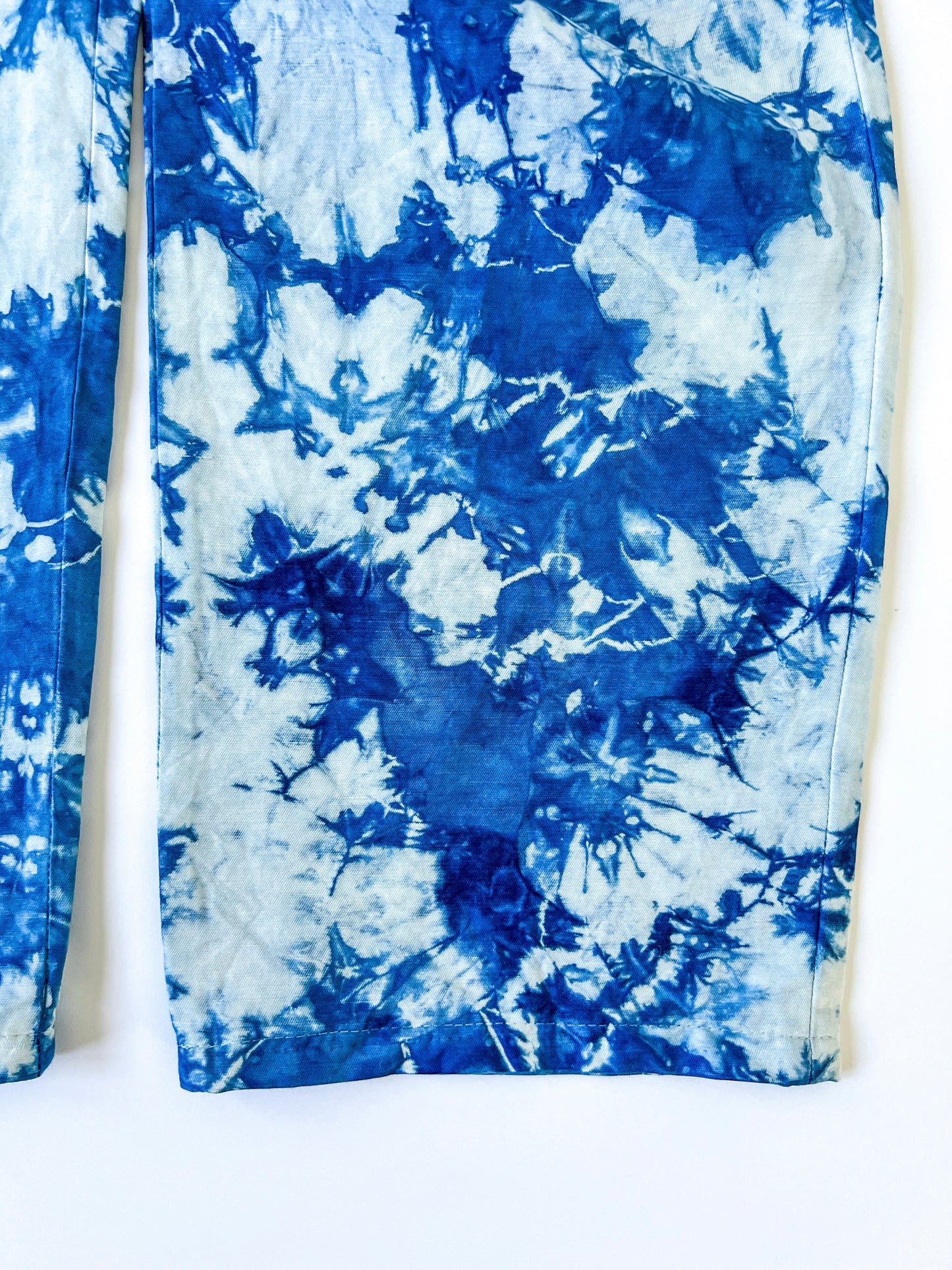 Indigo Dyed Vince Recycled Cotton Linen Dress Pants