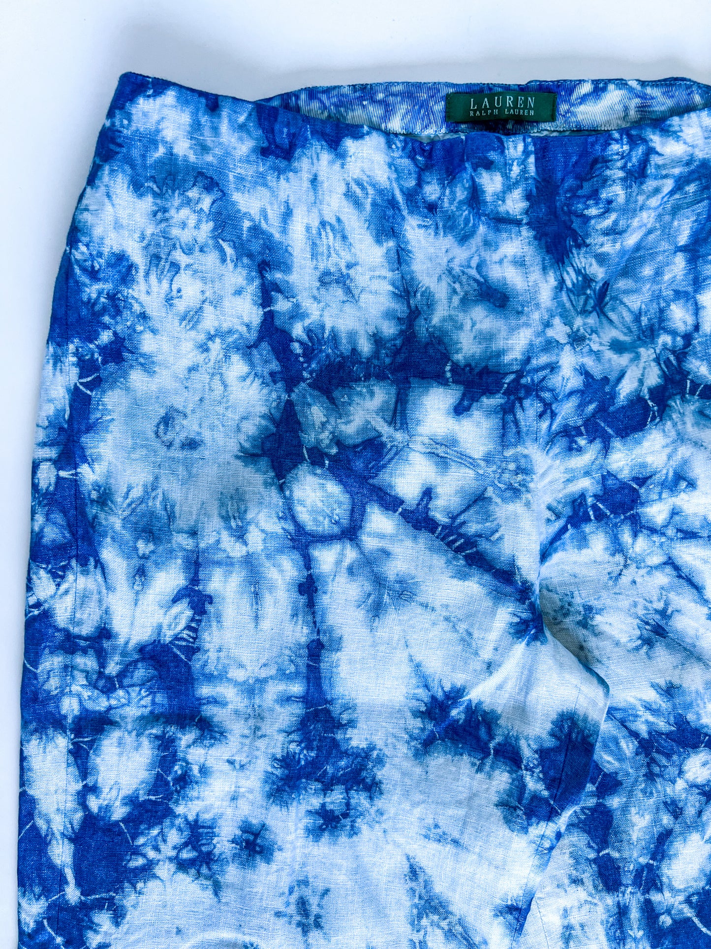 Indigo Dyed Ralph Lauren Linen Dress Pants