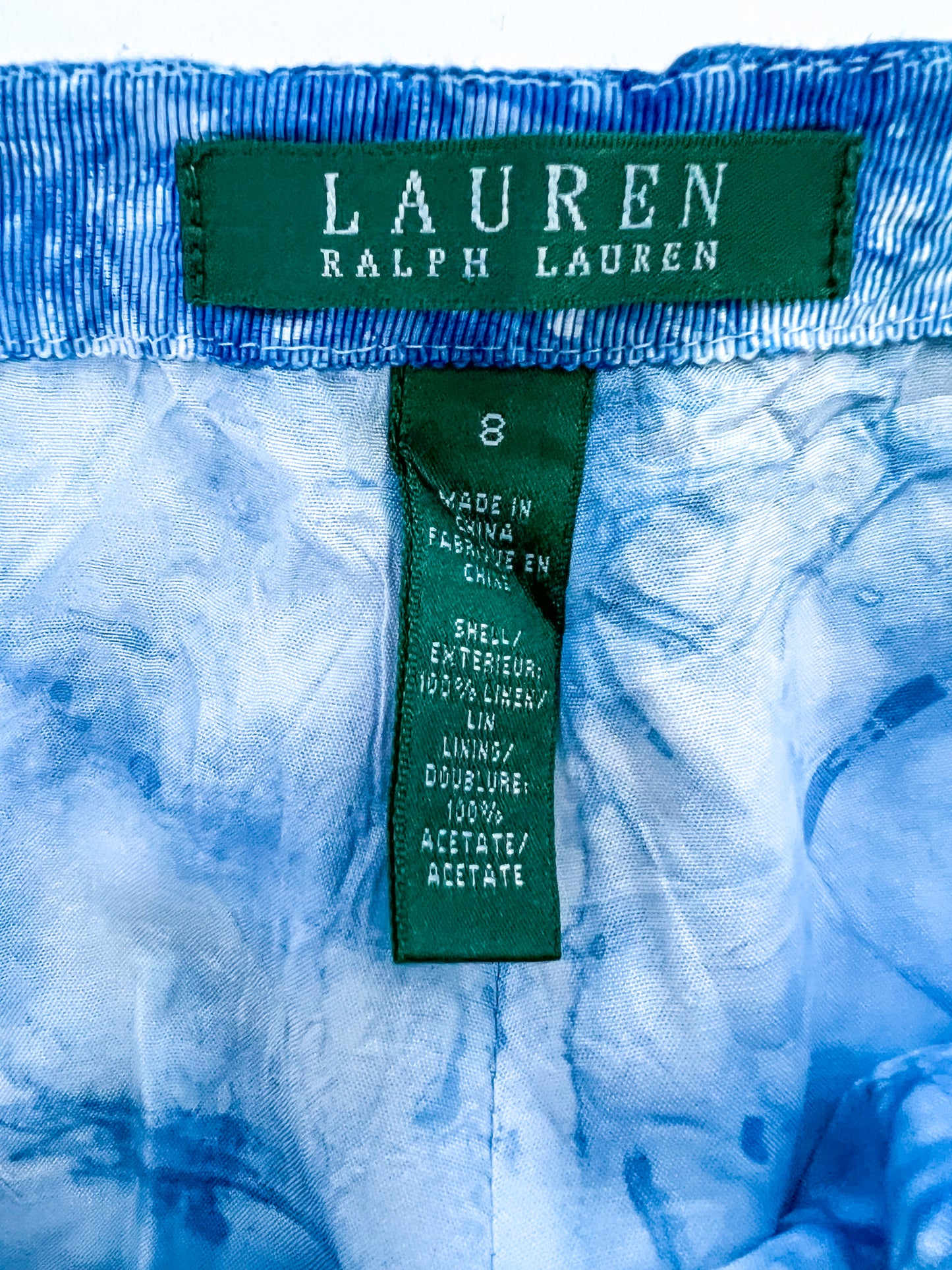 Indigo Dyed Ralph Lauren Linen Dress Pants