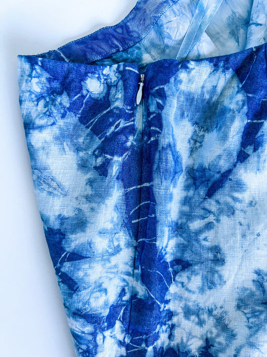 Indigo Dyed Ralph Lauren Linen Dress Pants