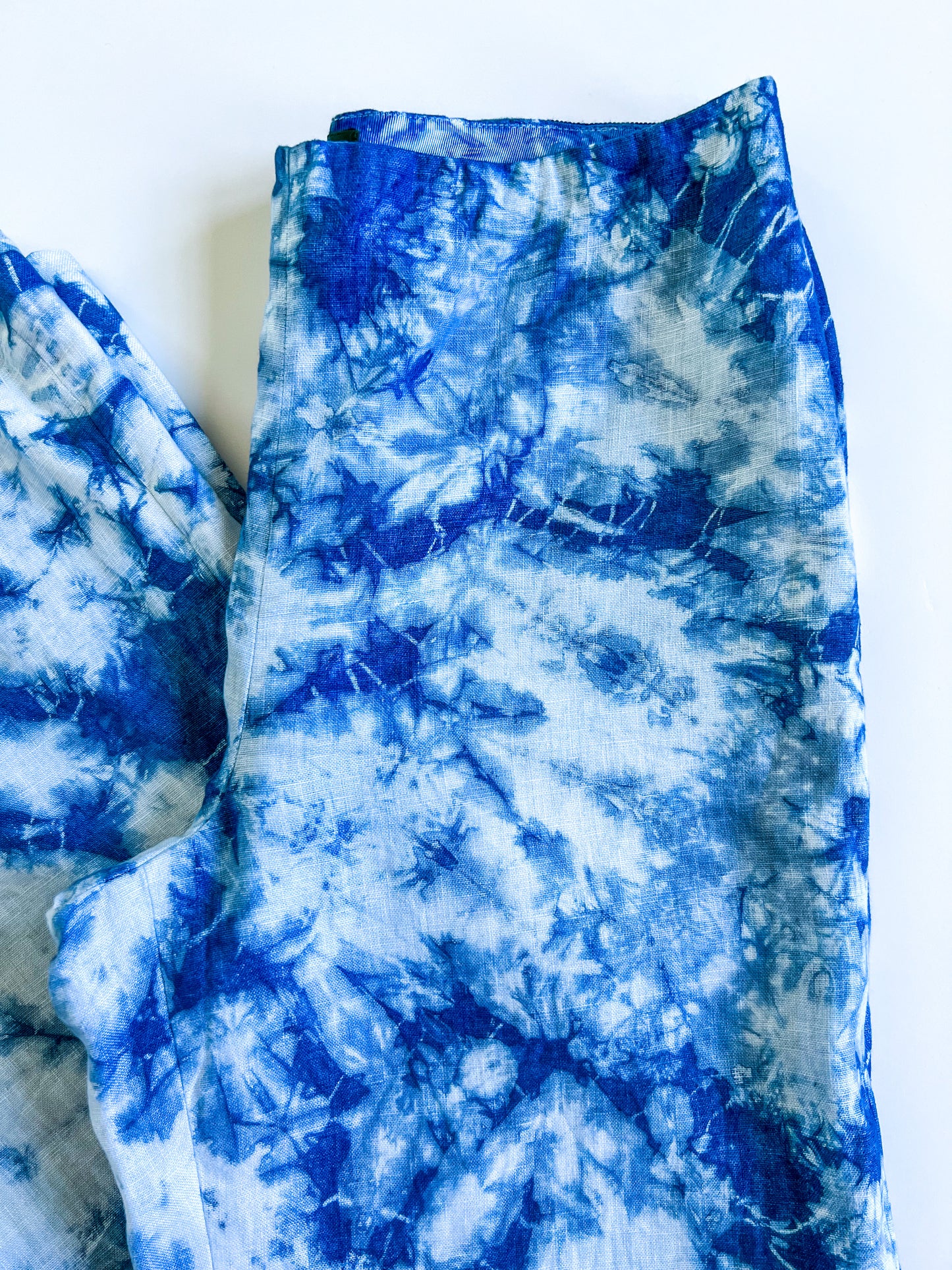 Indigo Dyed Ralph Lauren Linen Dress Pants