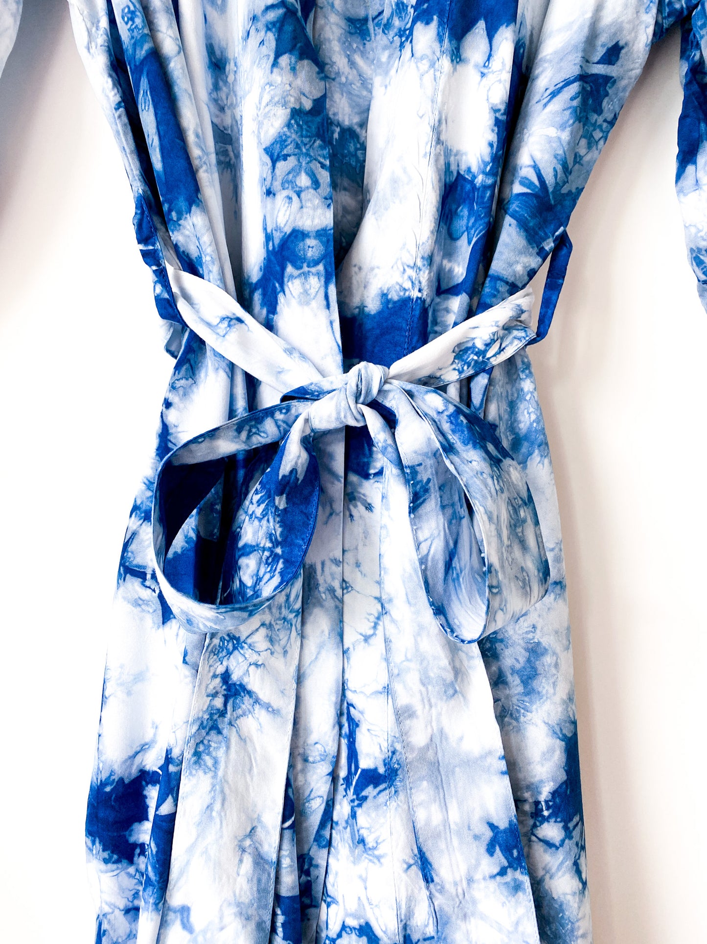 Indigo Dyed Bamboo Rayon Silk Robe