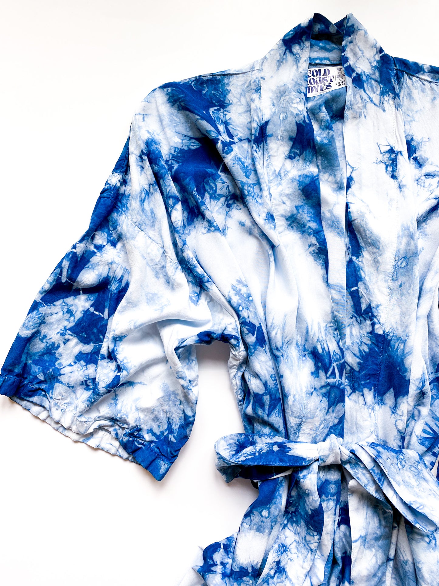 Indigo Dyed Bamboo Rayon Silk Robe