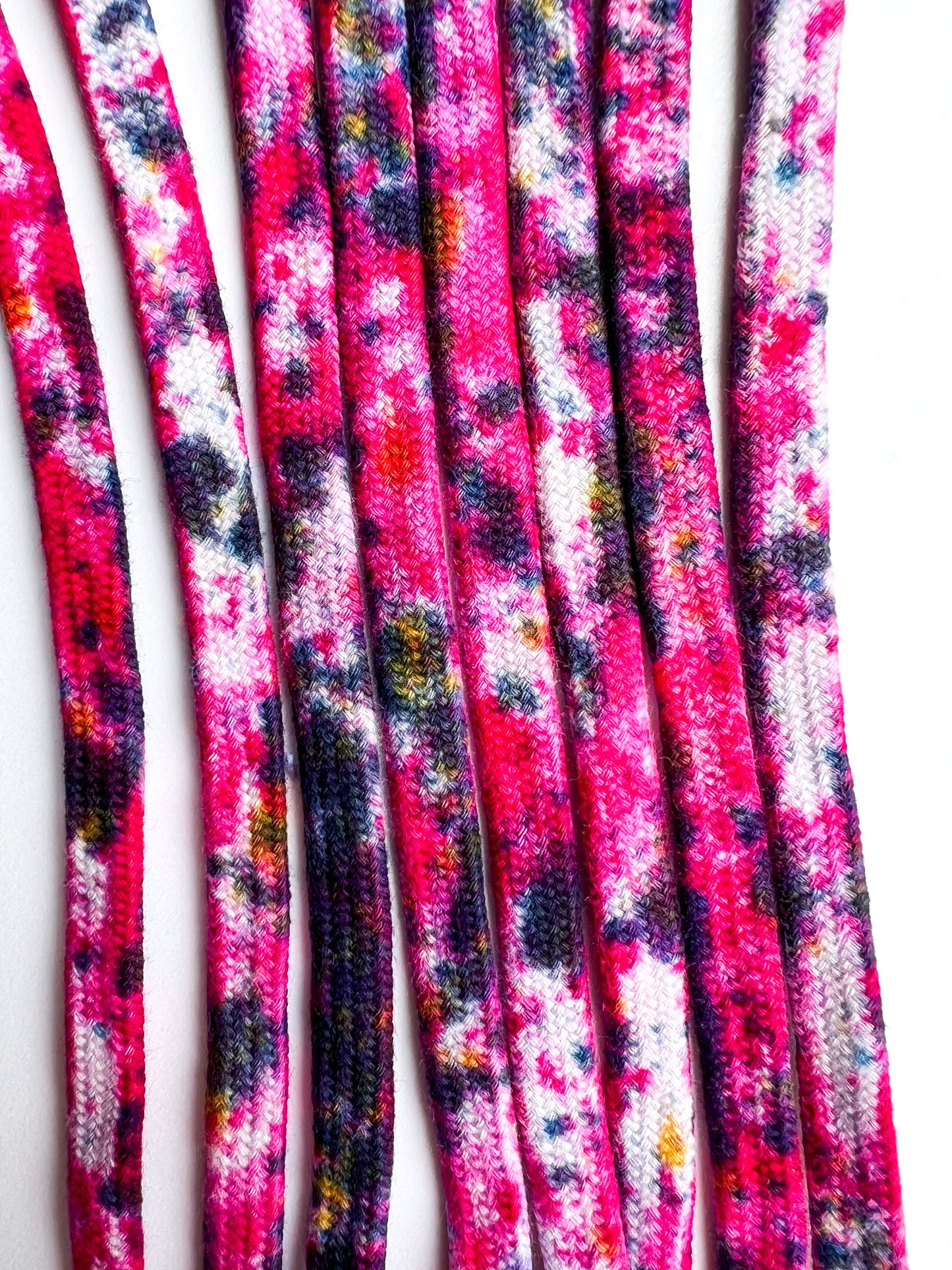 MATERIAL GIRL Pink and Black Cotton Shoelaces