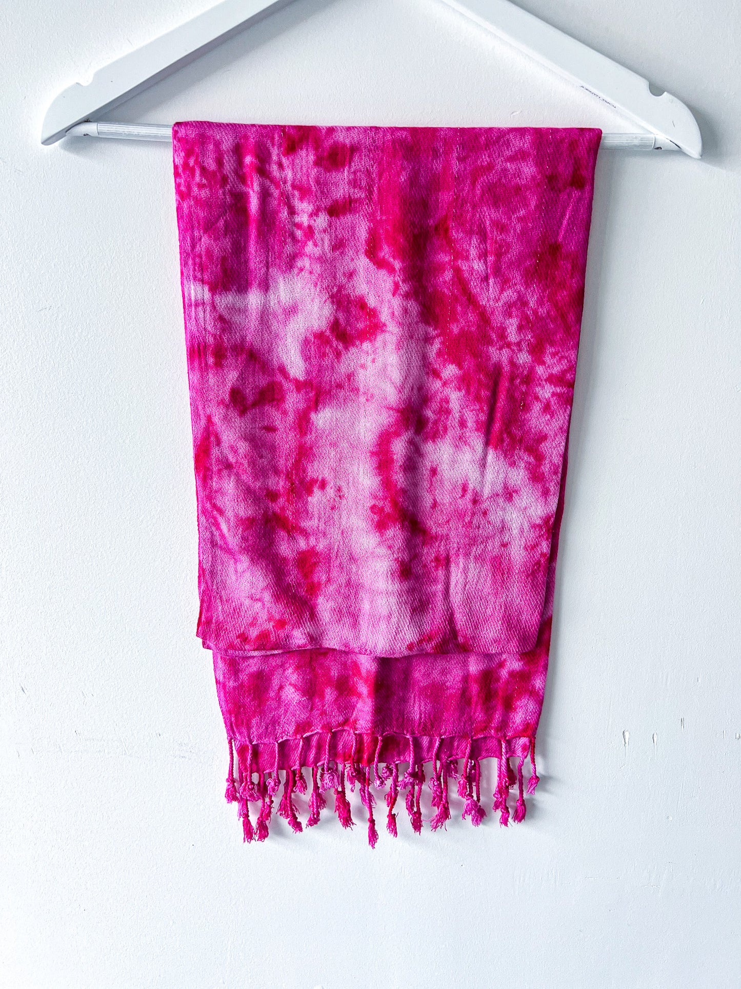 Hand-Dyed Rayon Silk Shawl - Pink