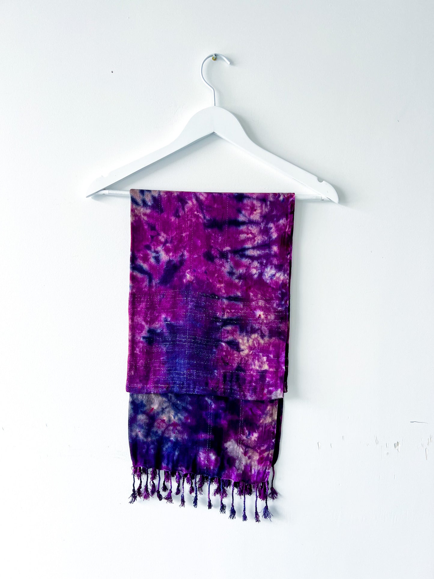 Hand-Dyed Rayon Silk Shawl - Purple