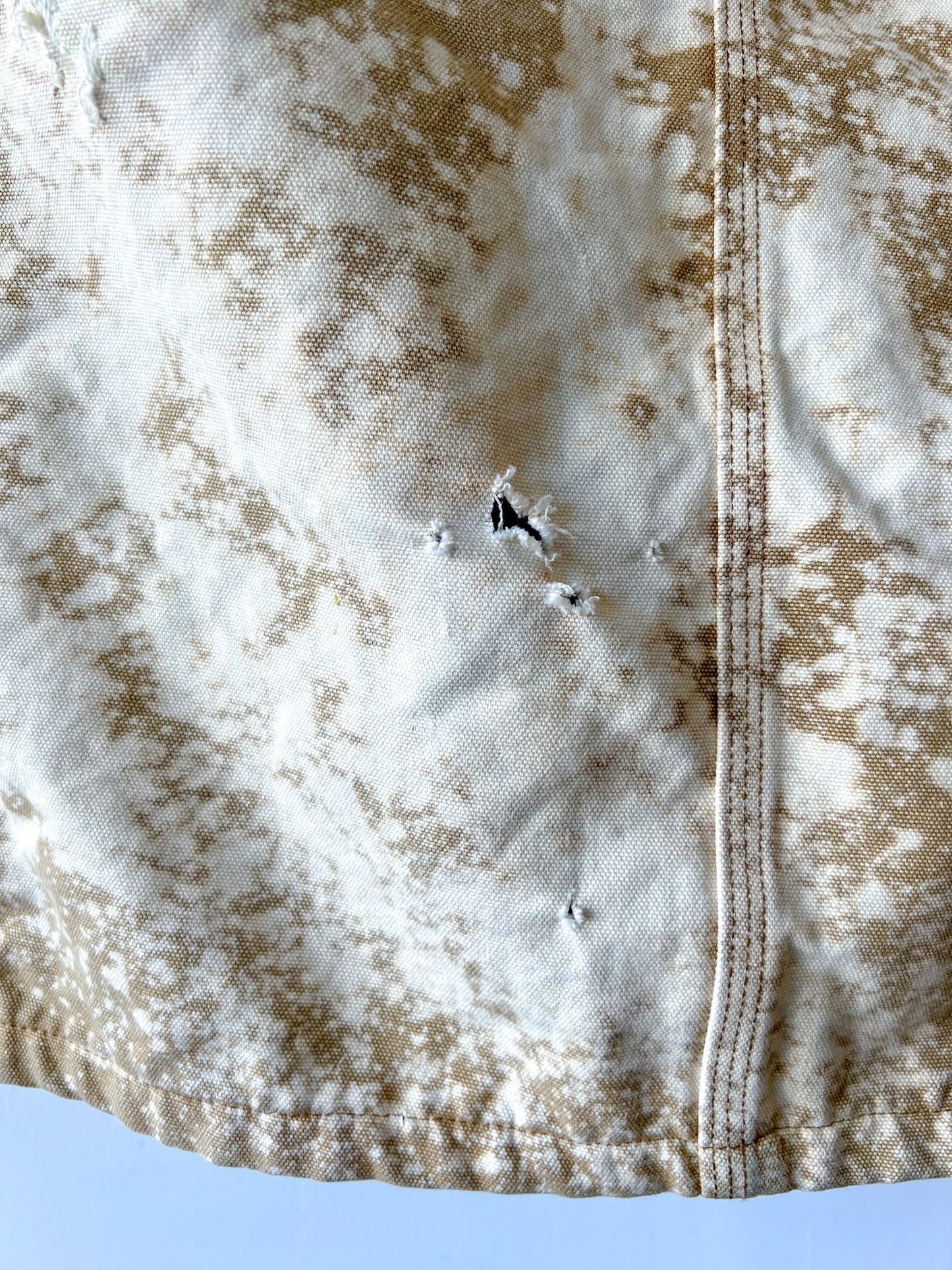 LANSING #2 - Vintage 90s Carhartt Acid Washed Blanket Lined Chore Coat - Tan, Beige - Unisex Small/Medium