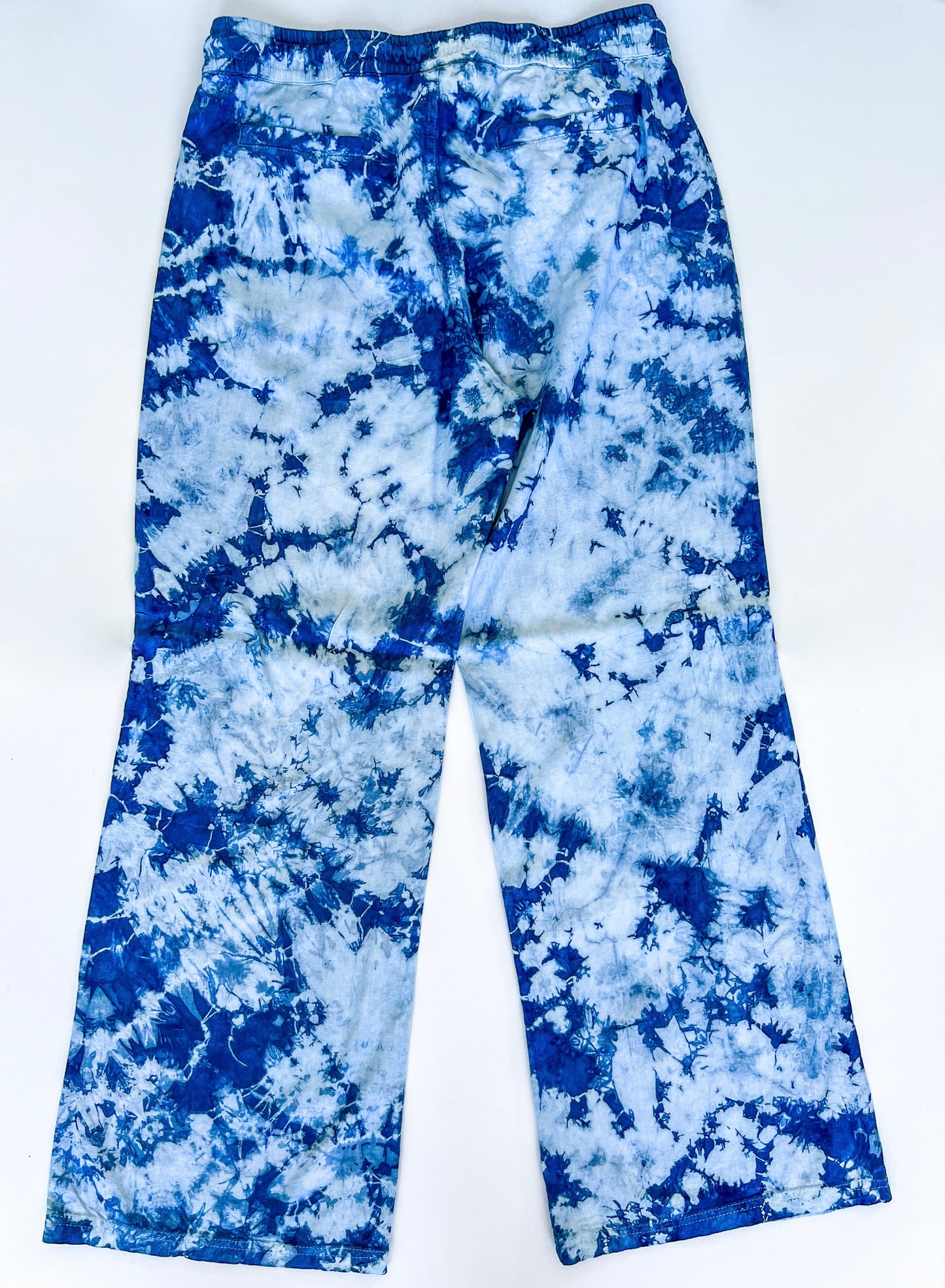 Indigo Dyed Linen Lounge Pants with Drawstring #2
