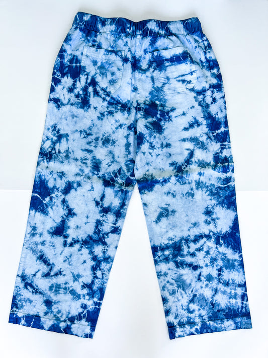 Indigo Dyed Linen Lounge Pants with Drawstring #1