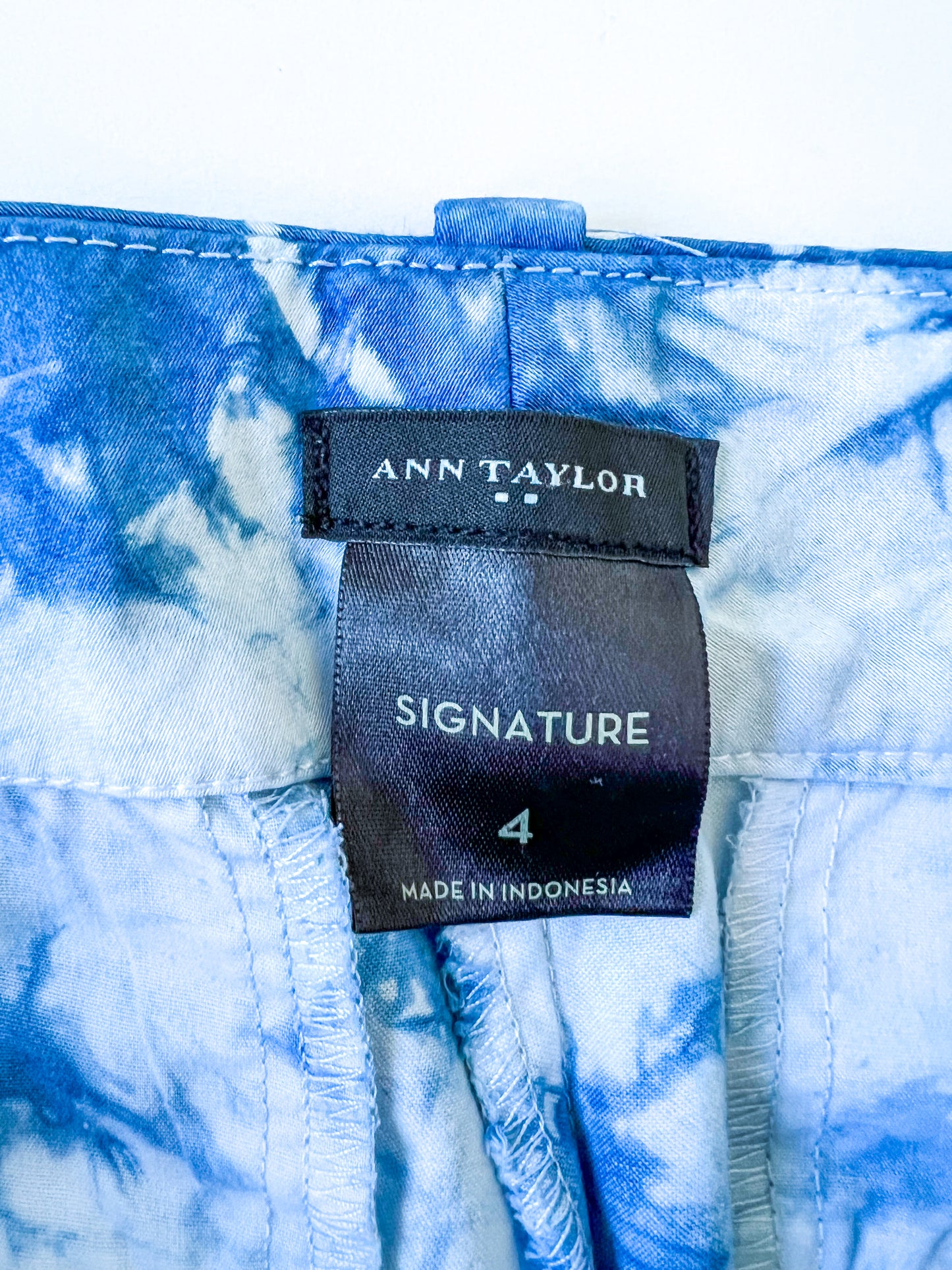 Indigo Dyed Ann Taylor Cotton Shorts