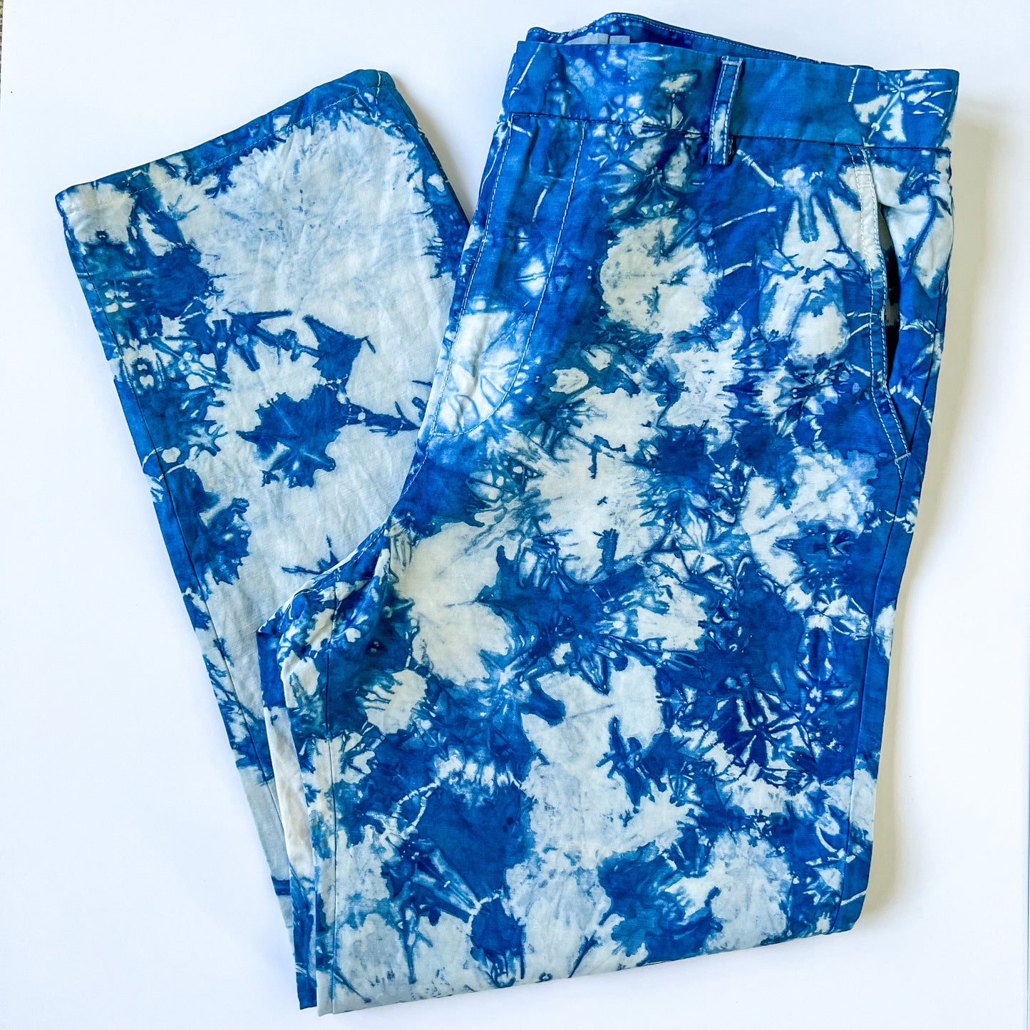 Indigo Dyed Vince Recycled Cotton Linen Dress Pants