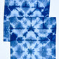 Set of 2 Indigo Dyed Dinner Napkins with Windowpane Pattern